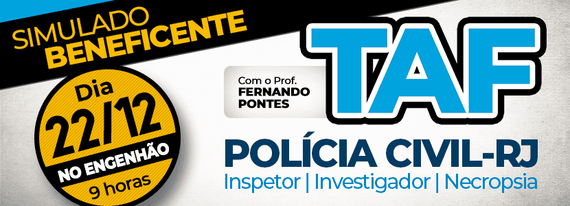 Concurso PC-RJ: simulado TAF dia 22 de dezembro
