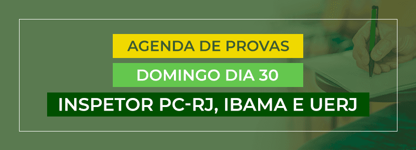 Provas de três concursos serão aplicadas neste domingo, dia 30