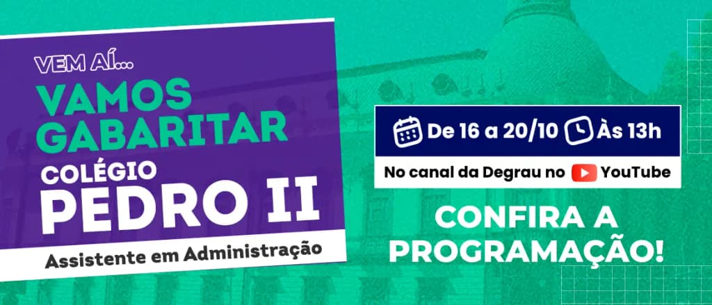 Concurso Pedro II: aulões ao vivo começam nesta segunda, 16