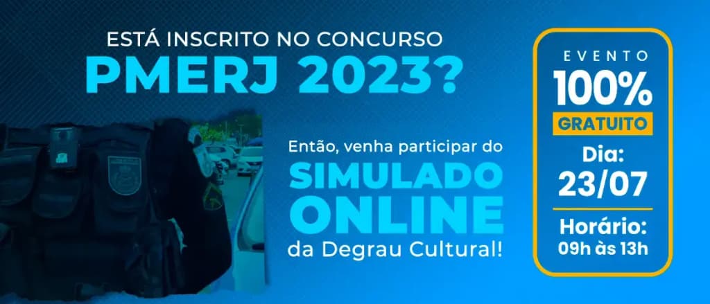 Concurso Pmerj: Degrau inscreve para Simulado Online Gratuito!